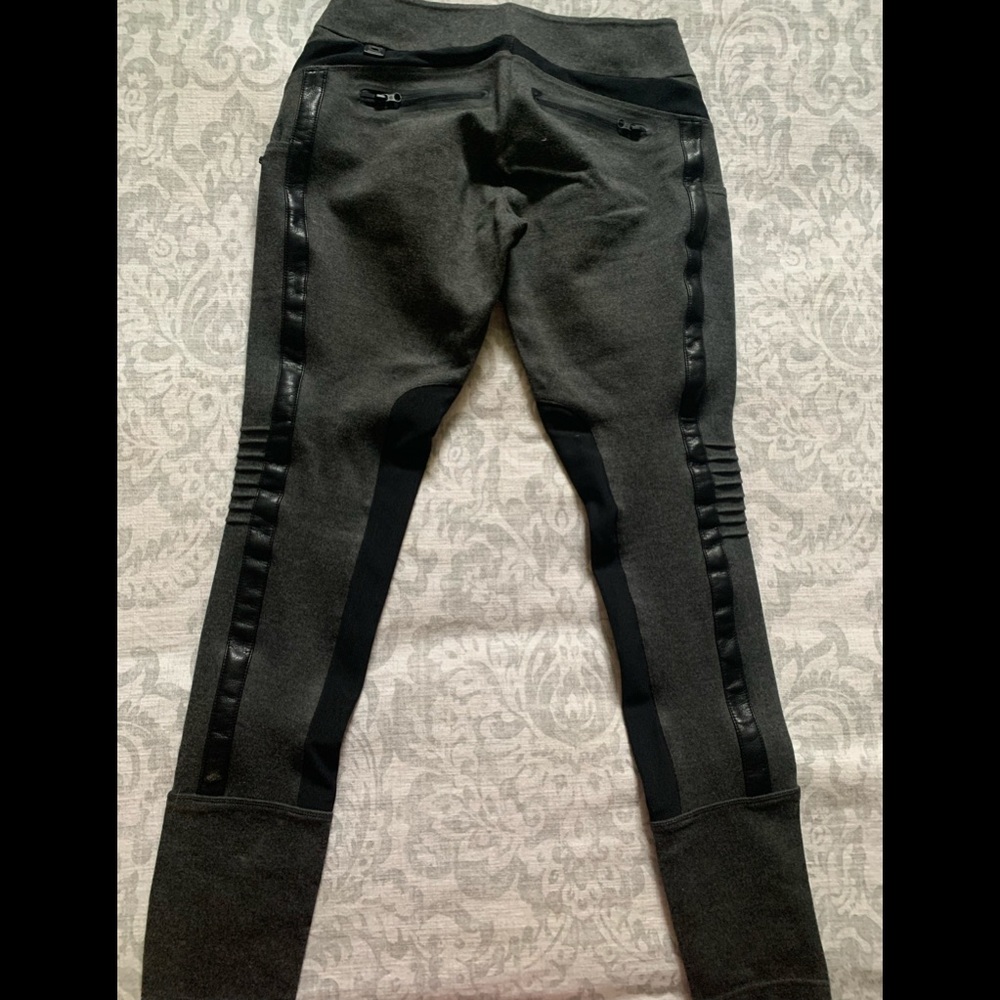 Leggings/pants with leather accents